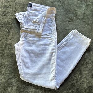 GAP White Skinny Jeans with Tapered Legs